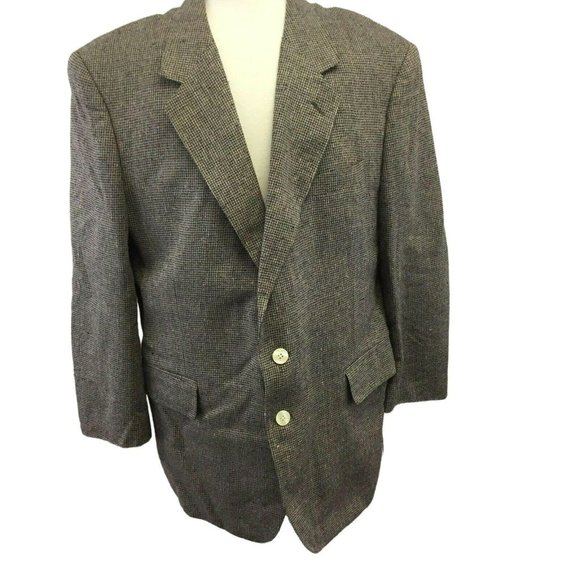 Savile Row Suit Jacket Blazer Sports Coat Mens 44R Gray 6 Pocket Saville - Picture 1 of 10